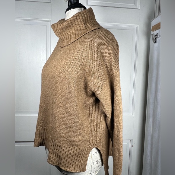 Anthropologie Blair Wool Blend Turtleneck Color Camel Size S Will Fit Medium - Picture 6 of 8